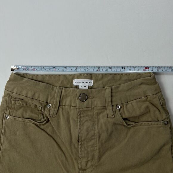 GOOD AMERICAN Good Classic Straight Leg Pants Jeans Postal Khaki Women's 4/27 - Picture 8 of 10